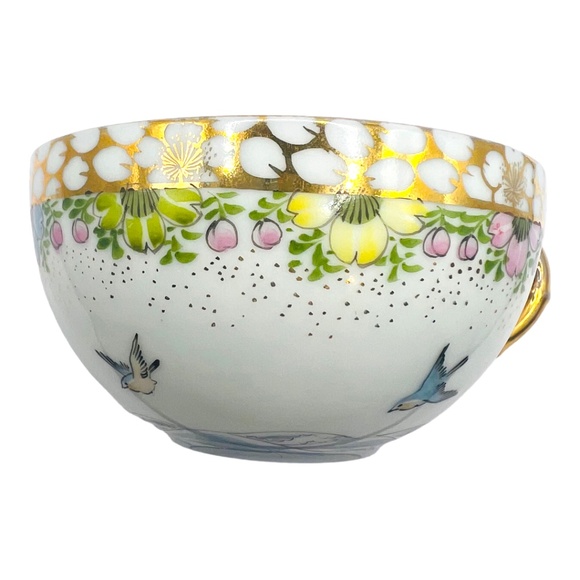 Handcrafted English Broken China Dangle Earrings & Green Agate Stones - Picture 8 of 14